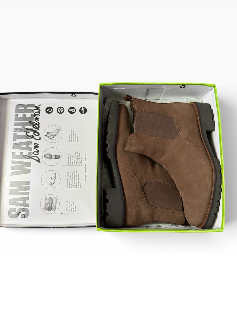 Sam Edelman Jaclyn Waterproof Suede Chelsea Boots in Dark Taupe